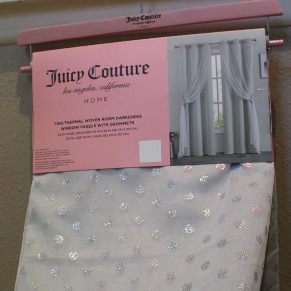 Juicy Couture Thermal Room Darkening Window Panels with Sheer Shimmer Overlay - Picture 5 of 7
